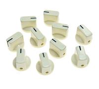 KAISH 10pcs Guitar AMP Effect Pedal Knobs Pointer Knob with Set Screw Aged White