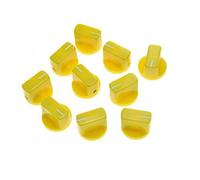 KAISH 10pcs Guitar AMP Effect Pedal Knobs Pointer Knob with Set Screw Yellow