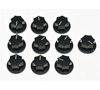 KAISH 10pcs Import Metric Size Large Jazz Style J Bass Volume Knobs Effect Pedal Knobs Black