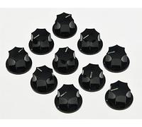 KAISH 10pcs Import Metric Size Small Jazz Style J Bass Tone Knob Guitar Effect Pedal Knobs Black