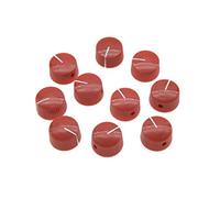 KAISH 10pcs Red Vintage Barrel Guitar Amplifier Knob Round Knobs with Set Screw
