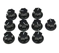 KAISH 10x Black Brass Insert USA Spec 1/4" Large Jazz J Bass Knob Jaguar Mustang Style Knobs