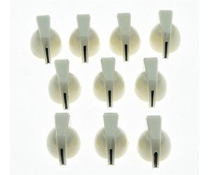 KAISH 10x Mini Guitar AMP Amplifier Knob Effect Pedal Chicken Head Knobs White