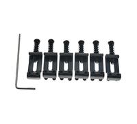 KAISH 11.3mm Width Stainless Steel Electric Guitar Vintage Bridge Saddles Vintage Bent Style Guitar Saddles for American/Squier/Import Strat/Stratocaster Black