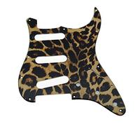 KAISH 11 Hole 3D Printed Strat Style Guitar Plastic Pickguard Bridge Reversed ST Pick Guard for Jimi Hendrix Stratocaster/Strat Leopard Stripe