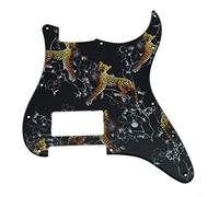 KAISH 11 Hole 3D Printed Strat Style Guitar Plastic Pickguard ST Pick Guard Scratch Plate for USA/Mexico Stratocaster/Strat Leopard Pattern