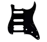 KAISH 11 Hole American Modern ST Style HSS Pickguard Round Corner Humbucking without screw holes for Ultra Series Strat Guitars Black 3 Ply