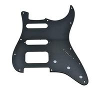 KAISH 11 Hole American Modern Strat Style HSS Pickguard 2-Screw Round Corner Humbucking Pickup Mounting for Stratocaster/Strat Matte Black