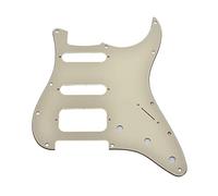 KAISH 11 Hole American Modern Strat Style HSS Pickguard 2-Screw Round Corner Humbucking Pickup Mounting for Stratocaster/Strat Cream 3 Ply