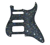KAISH 11 Hole American Modern Strat Style HSS Pickguard 3-Screw Round Corner Humbucking Pickup Mounting for Stratocaster/Strat Abalone Pearl