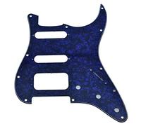 KAISH 11 Hole American Modern Strat Style HSS Pickguard 3-Screw Round Corner Humbucking Pickup Mounting for Stratocaster/Strat Blue Pearl