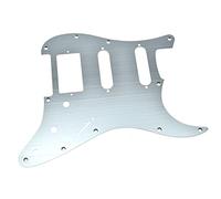 KAISH 11 Hole Metal Aluminum Anodized Modern Style ST/Strat HSS Pickguard Guitar Pick Guard Scratch Plate for USA/Mexico Stratocaster/Strat Silver