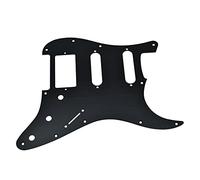 KAISH 11 Hole Metal Aluminum Anodized Modern Style ST/Strat HSS Pickguard Guitar Pick Guard Scratch Plate for USA/Mexico Stratocaster/Strat Black