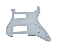 KAISH 11-Hole Modern Style 2-Humbucker H/H Pickguard for American Strat with dual humbucking pickups Humbucker with Square Corner White Pearl
