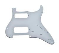 KAISH 11-Hole Modern Style 2-Humbucker H/H Pickguard for American Strat with dual humbucking pickups Humbucker with Round Corner White 3 Ply