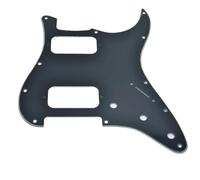 KAISH 11-Hole Modern Style 2-Humbucker H/H Pickguard for American Strat with dual humbucking pickups Humbucker with Round Corner Black 3 Ply
