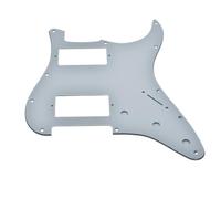 KAISH 11-Hole Modern Style 2-Humbucker H/H Pickguard for American Strat with dual humbucking pickups Humbucker with Square Corner White 3 Ply