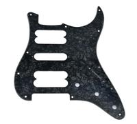 KAISH 11-Hole Modern Style Standard ST HSH Pickguard for American Strat Humbucker No screw holes Black Pearl