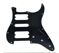 KAISH 11-Hole Modern Style Standard ST HSH Pickguard for American Strat Humbucker No screw holes Black 3 Ply