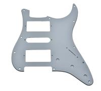 KAISH 11-Hole Modern Style Standard ST HSH Pickguard for American Strat Humbucker with Square Corner White 3 Ply