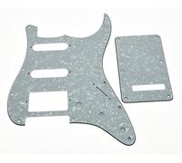 KAISH 11 Hole ST/Strat Style Pickguard HSS Pick Guard with ST Back Plate Tremolo Trem Cover for USA/Mexico Stratocaster/Strat White Pearl