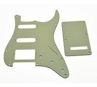 KAISH 11 Hole ST/Strat Style Pickguard HSS Pick Guard with ST Back Plate Tremolo Trem Cover for USA/Mexico Stratocaster/Strat Aged White 3 Ply