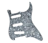 KAISH 11 Hole ST/Strat Style Pickguard SSS Pick Guard for USA/Mexico Stratocaster/Strat Black White Shell
