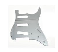 KAISH 11 Hole ST/Strat Style Pickguard SSS Pick Guard for USA/Mexico Stratocaster/Strat Silver Mirror 1 Ply