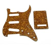 KAISH 11 Hole ST/Strat Style Pickguard SSS Pick Guard with ST Back Plate Tremolo Trem Cover for USA/Mexico Stratocaster/Strat Gold Pearl