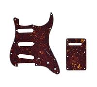 KAISH 11 Hole ST/Strat Style Pickguard SSS Pick Guard with ST Back Plate Tremolo Trem Cover for USA/Mexico Stratocaster/Strat Vintage Tortoise