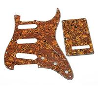 KAISH 11 Hole ST/Strat Style Pickguard SSS Pick Guard with ST Back Plate Tremolo Trem Cover for USA/Mexico Stratocaster/Strat Tiger Stripe