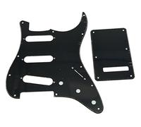 KAISH 11 Hole ST/Strat Style Pickguard SSS Pick Guard with ST Back Plate Tremolo Trem Cover for USA/Mexico Stratocaster/Strat Black 1 Ply