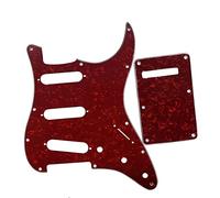KAISH 11 Hole ST/Strat Style Pickguard SSS Pick Guard with ST Back Plate Tremolo Trem Cover for USA/Mexico Stratocaster/Strat Red Pearl