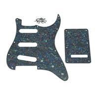 KAISH 11 Hole ST/Strat Style SSS Pickguard with ST Back Plate Tremolo Trem Cover for USA/Mexico Stratocaster/Strat Abalone Pearl