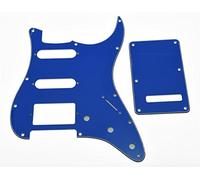 KAISH 11 Hole Strat Style HSS Pickguard ST Back Plate Tremolo Trem Cover for USA/Mexico Stratocaster/Strat Blue 3 Ply