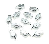 KAISH 12pcs Flat Top Guitar Amplifier Effect Pedal Chicken Head Knobs Silver
