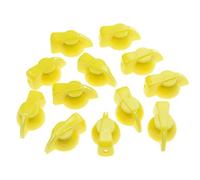 KAISH 12pcs Flat Top Guitar Amplifier Effect Pedal Chicken Head Knobs Yellow
