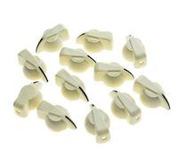 KAISH 12pcs Flat Top Guitar Amplifier Knobs Effect Pedal Knob Chicken-Head Knobs Aged White