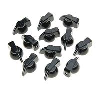 KAISH 12pcs Flat Top Guitar Amplifier Knobs Effect Pedal Knob Chicken-Head Knobs Black