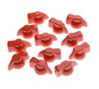 KAISH 12pcs Flat Top Guitar Amplifier Knobs Effect Pedal Knob Chicken-Head Knobs Red