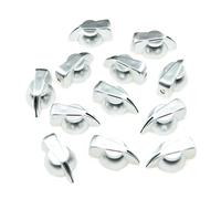 KAISH 12pcs Flat Top Guitar Amplifier Knobs Effect Pedal Knob Chicken-Head Knobs Silver