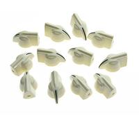 KAISH 12pcs Raised Vintage Guitar Amplifier Knobs Effect Pedal Chicken Head Knobs Aged White