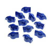 KAISH 12pcs Raised Vintage Guitar Amplifier Knobs Effect Pedal Chicken Head Knobs Blue