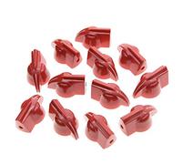 KAISH 12pcs Raised Vintage Guitar Amplifier Knobs Effect Pedal Chicken Head Knobs Red