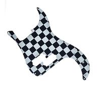 KAISH 13 Hole 3D Printed Plastic P Bass Pickguard Bass Scratch Plate PB Pick Guard for USA/Mexico Precision P Bass Black/White Grid