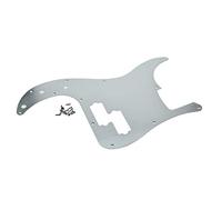 KAISH 13-Hole Metal Aluminium Anodized Left Handed P Bass Style Pickguard American Modern Style Standard Bass Pick Guard for Precision P Bass Sliver