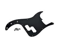KAISH 13-Hole Metal Aluminium Anodized Left Handed P Bass Style Pickguard American Modern Style Standard Bass Pick Guard for Precision P Bass Black