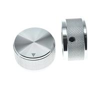 KAISH 2-Pack 1-3/16"(30mm) Diam. Aluminium Potentiometer Knobs 1/4" Universal Pot Knobs with Indicator and Set Screw for AMP Amplifier/Power Amplifier/Preamps Silver with Knurl Design