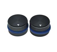 KAISH 2-Pack 63/64"(25mm) Diam. Aluminium Potentiometer Knobs 1/4" Universal Metal Pot Knobs for Guitar/Bass/AMPS Amplifier/Power Amplifier/Preamps/Audio Equipments Blue with White Rubber o-ring