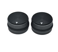 KAISH 2-Pack 63/64"(25mm) Diam. Aluminium Potentiometer Knobs 1/4" Universal Metal Pot Knobs for Guitar/Bass/AMPS Amplifier/Power Amplifier/Preamps/Audio Equipments Black with Black Rubber o-ring